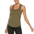 thumbnail image 5 of Fartey Yoga Tank Tops for Women Trendy Sleeveless Backless Shirt Summer Going Out Workout Running Top Solid Color Hiking Shirts Army Green L, 5 of 9