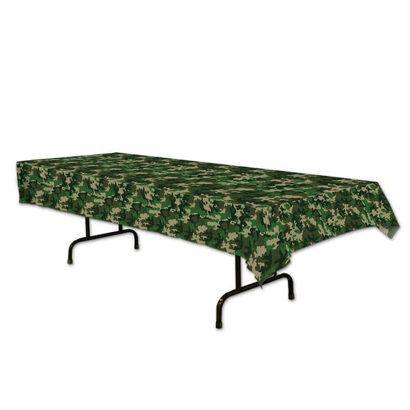 Party Central Club Pack of 12 Traditional Green and Brown Camo Tablecloths 108"