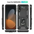thumbnail image 2 of K-Lion For Samsung Galaxy Z Flip4,Slim Shockproof Magnetic Folding Ring Holder Stand Hard PC Case Cover,Black, 2 of 7