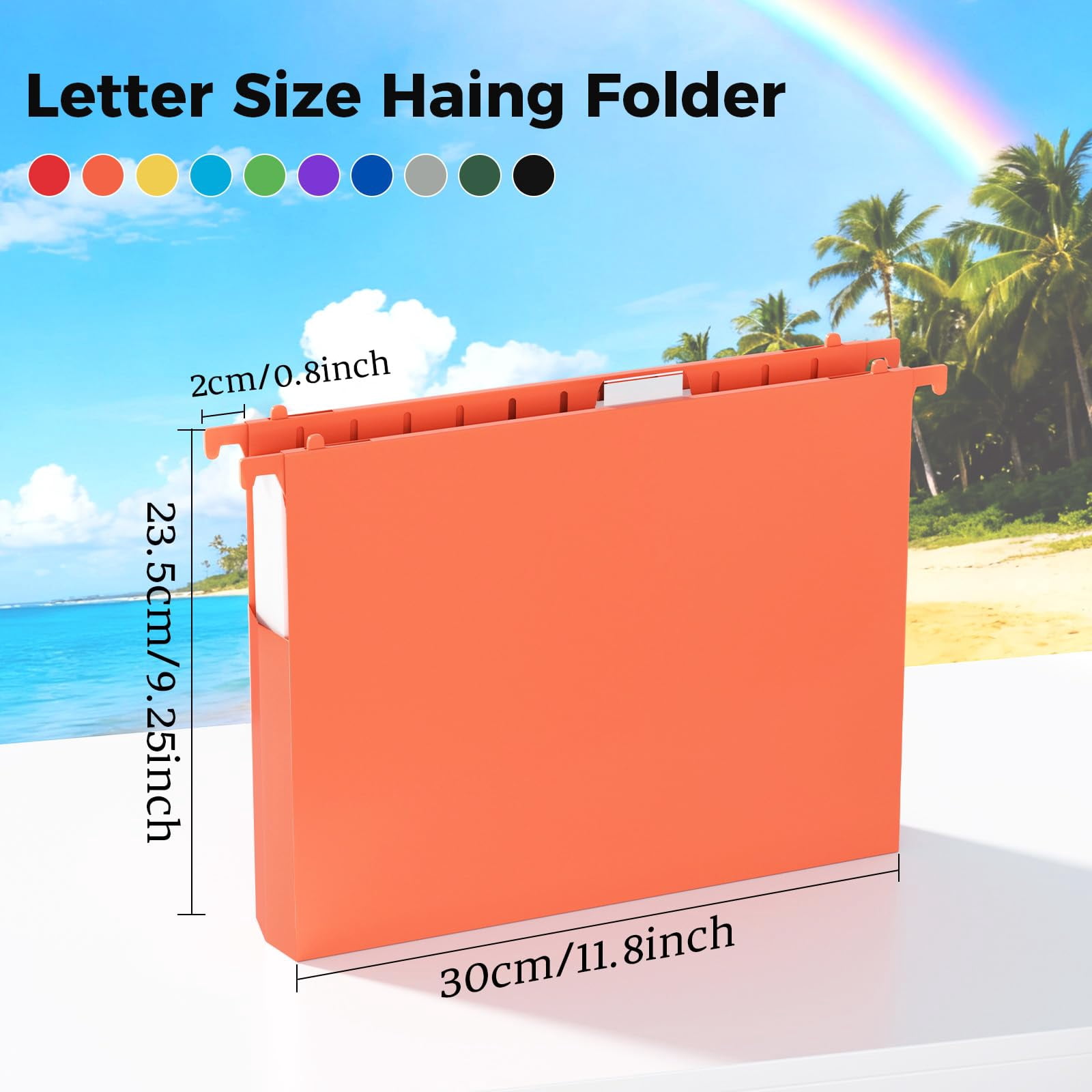 10pcs Hanging File Folders Letter Size  Plastic 2" Expandable With Tabs Organizer For Home Office School Document Organization Assorted Colors