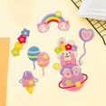 thumbnail image 3 of SHAR Set of 5 Cute Rabbit Planet Macaroon Embroidered Fabric Patch Patch Pack Clothes Shoes Hat Self-adhesive Embroidery, 3 of 5