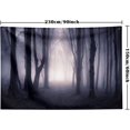 thumbnail image 5 of Tapiz de bosque brumoso para colgar en la pared, tapiz de pared de Halloween para dormitorio, sala de estar, telón de fondo de bosque brumoso de fantasía oscura paisaje de bosques de fantasía G, 5 of 5