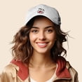 thumbnail image 4 of Dalix Strawberry Milk Embroidered Womens Cotton Dad Hat Baseball Cap in White, 4 of 5
