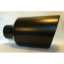 5" Inlet x 10" Outlet x 18" Long Rolled Edge FLAT BLACK Diesel Exhaust Tail Pipe Tip (WELD ON)