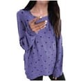thumbnail image 2 of LSLJS Women's Chemise Décontractée Motif Étoile Ample Imprimé Plus Size Blouse Long Sleeve, 2 of 3