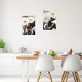 thumbnail image 3 of ZHONGYUTONG 2 Pieces African American Wall Art Black Woman with Flower Hair Picture Black White Gray Wall Decor African Gril Canvas Print Home Decor Framed (24"x36"x2PCS), 3 of 5