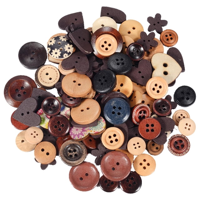 Botones de Madera Sunnimix para Álbumes de Recortes 200 Piezas Reverso Plano Manualidades