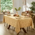 thumbnail image 4 of Newbridge Gold Fancy Fall Leaves Damask Fabric Dining Tablecloth for Thanksgiving, 52 x 52 inch Square, 4 of 6