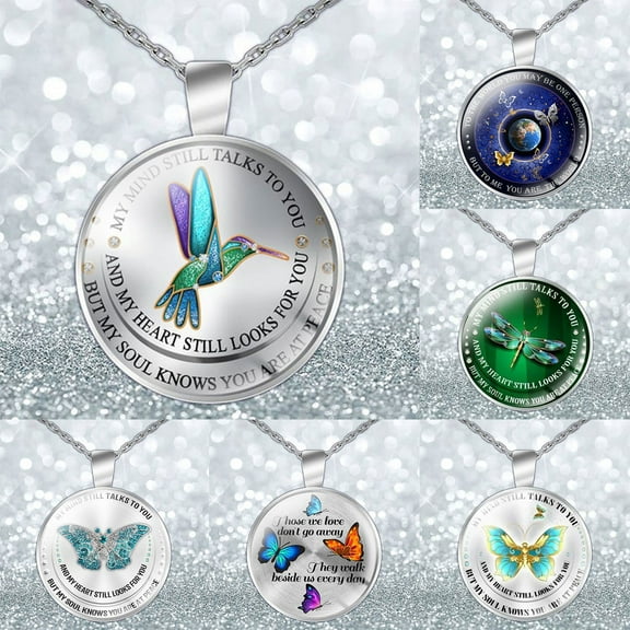 Jiaroswwei Unisex Necklace My Mind Still Talks To You Time Glass Pendant Jewelry Chain Gift