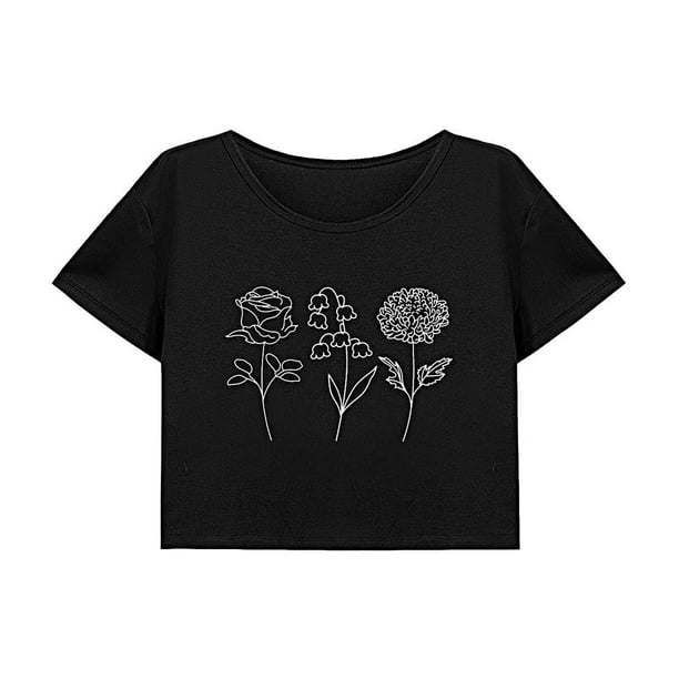 Camiseta corta para mujer de verano, ligera y cómoda, para el trabajo de vacaciones SG