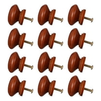WHAMVOX 12Pcs Round Wooden Cabinet Pull Handles for Furniture Accessories Home Improvement