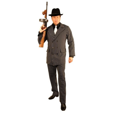 6-Button Pinstriped Gangster Suit Costume