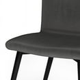 thumbnail image 3 of Baylor Mid Century Modern Dining Chair (Set of 2) in Dark Gray Velvet Fabric, 3 of 5