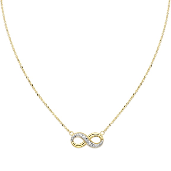 Wellingsale 14k Two Tone White and Yellow Gold Polished Infinity Necklace - 18"