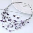 thumbnail image 3 of Lifetechs 1 Set Women Necklace Earrings Set Multi-layered Necklace Stone Decor Bohemian Style Neck Ear Jewelry Hanging Earrings Necklace Set, 3 of 8