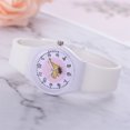 thumbnail image 3 of Reloj redondo de moda con correa de silicona de reloj de pulsera de cuarzo clásico con patrón lindo, 3 of 7