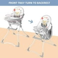thumbnail image 3 of Portable Baby High Chair, Eat and Grow Toddler Dining Chair, Simple Fold Highchair with 2 Removable Tray and 5 Point Safety Belt, 3 of 9