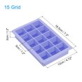 thumbnail image 2 of Uxcell 3 Pack Silicone Ice Tray Tray with Lid for Freezer Square Ice Tray Mould 15 Grid Per Tray, Blue, 2 of 6