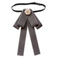 thumbnail image 4 of Corbata de lazo preanudada para mujer, elegante para eventos formales, versátil y sin arrugas. Gris, 4 of 9