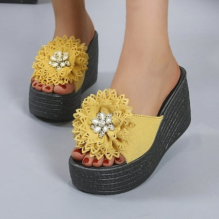 

HIBRO Womens Fashion Wedges Open Toe Knot Beach Shoes Roman Slippers Sandals