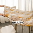 thumbnail image 4 of Round Vinyl Fitted Tablecloth with Flannel Backing Elastic Table Cloth Waterproof Oil-Proof Plastic Cover- Fits Tables up to 40" - 44" Diameter, 4 of 4