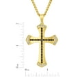 thumbnail image 2 of Men's Stainless Steel Yellow-tone Cross Pendant with Black and White Crystals- Believe by Brilliance, 2 of 4