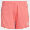 thumbnail image 3 of Adidas Girls' Big Elastic Waistband 3 Stripe Mesh Short, Acid Red, Large (14), 3 of 6