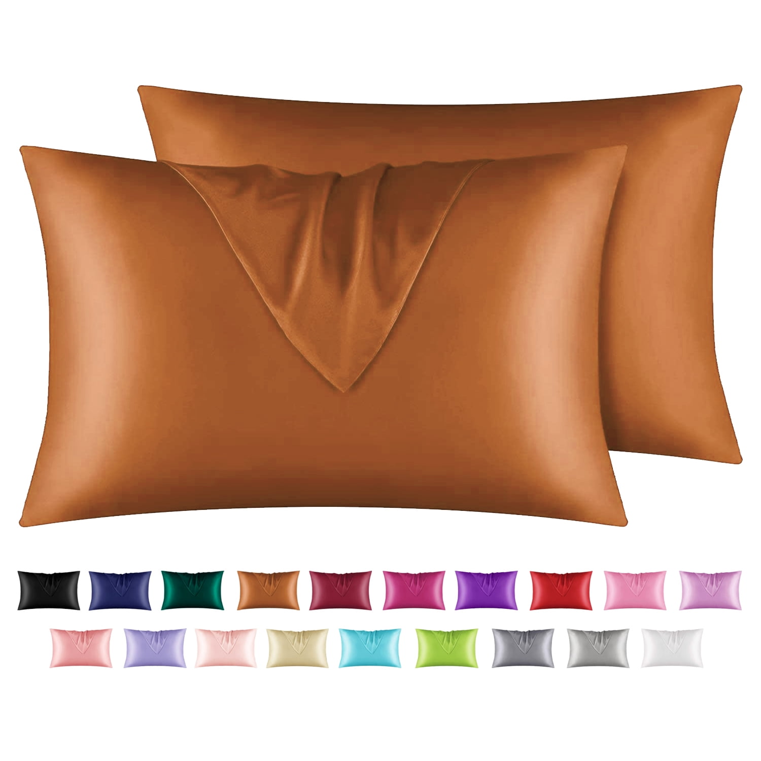 Astarin Satin Silk Pillowcase for Hair, Coffee King Size silk pillow
