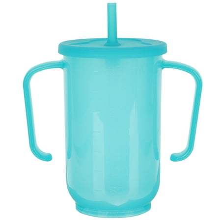 QIDITONG 2pcs Adult Sippy Cups For Elderly Sippy Cup With Straw Hospital Water Bottle With Straw Plastic Cup With Handle Adult Sippy Cups