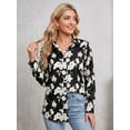 thumbnail image 5 of Floral Button Down Shirts for Women Floral Print Blouse Casual Dressy Long Sleeve Boho Tops, 5 of 8