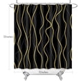 thumbnail image 3 of Black and Gold Striped Shower Curtain Modern Abstract Minimalist Wavy Shower Curtain Waterproof Polyester Fabric Bathroom Decor Shower Curtain Set, 72 x 72 Inches, 3 of 5