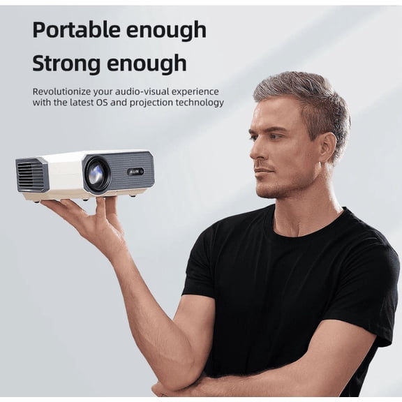 Smart Projector, Native 1080P Supports 4K, HiSilicon 352 Chip, 1 8GB Memory, Auto Keystone, Dual-band WiFi, BT 5.0, Multiple projection methods
