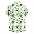 thumbnail image 4 of Ceisia Men's St. Patrick's Day Short Sleeve Shirt Clover Print Regular Straight Fit Green Turn-Down Collar Spring Summer Shirt Gift, 4 of 6