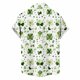 thumbnail image 3 of Ceisia Men's St. Patrick's Day Short Sleeve Shirt Clover Print Regular Straight Fit Green Turn-Down Collar Spring Summer Shirt Gift, 3 of 6