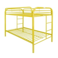 Acme Eclipse Twin Over Twin Metal Bunk Bed, Yellow