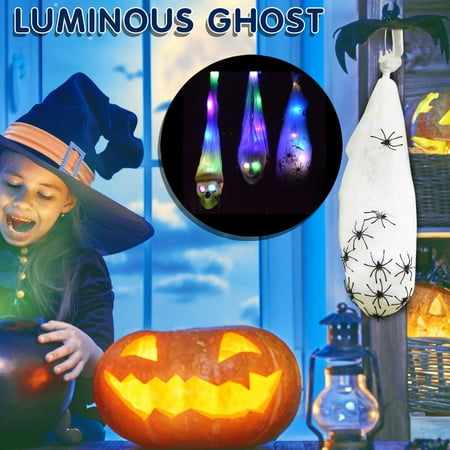 

Herrnalise Holiday Home Decorations inside Halloween Luminous Pendant Decoration LDE Luminous Ghost Head Pendant