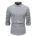 thumbnail image 1 of pstuiky Camisas casuales de manga larga para hombre, Camisa de manga larga con botones y cuello redondo con estampado informal a la moda para hombre Tops casuales para hombres xxl, 1 of 7