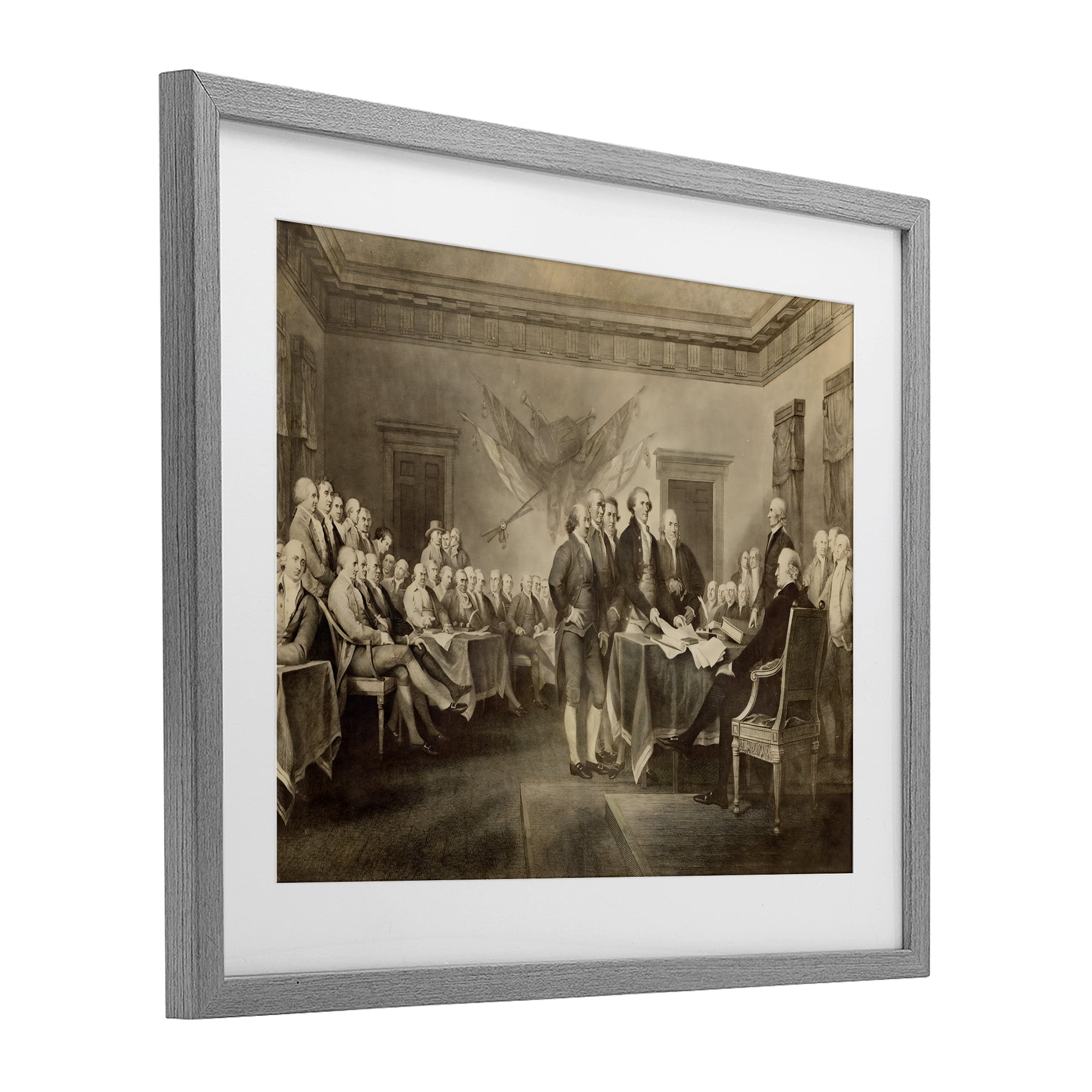 Stupell Industries Historical Signing Of Declaration Gray Framed Print Under Glass, design by Arlington Prints