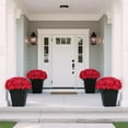 thumbnail image 5 of 18 Inch Artificial Geranium Topiary Set of 2 - Red Silk Faux Flowers  Potted Plants for Outdoor Indoor Porch Garden Home Decor, 5 of 8