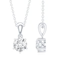 thumbnail image 3 of Rosec jewels Solitaire Moissanite Necklace for Women, 925 Sterling Silver, 3 of 6