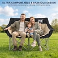 thumbnail image 3 of Oversized Double Padded Camping Chair, 2 Person Folding Chair with Cup Holder & Storage Pocket and Carry Bag for Outdoor Beach Picnic, 485 lbs Capacity, 3 of 8