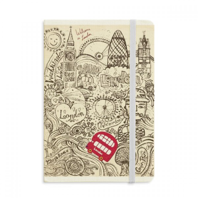 British Bus London Eyes Big Ben UK Notebook Official Fabric Hard Cover Classic Journal Diary