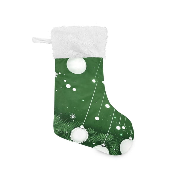 Christmas Stocking with Hanging Loop for Family Holiday Ornament White Christmas Ornaments
