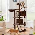 SmileMart 54" Double Condo Cat Tree with Scratching Post Tower, Brown