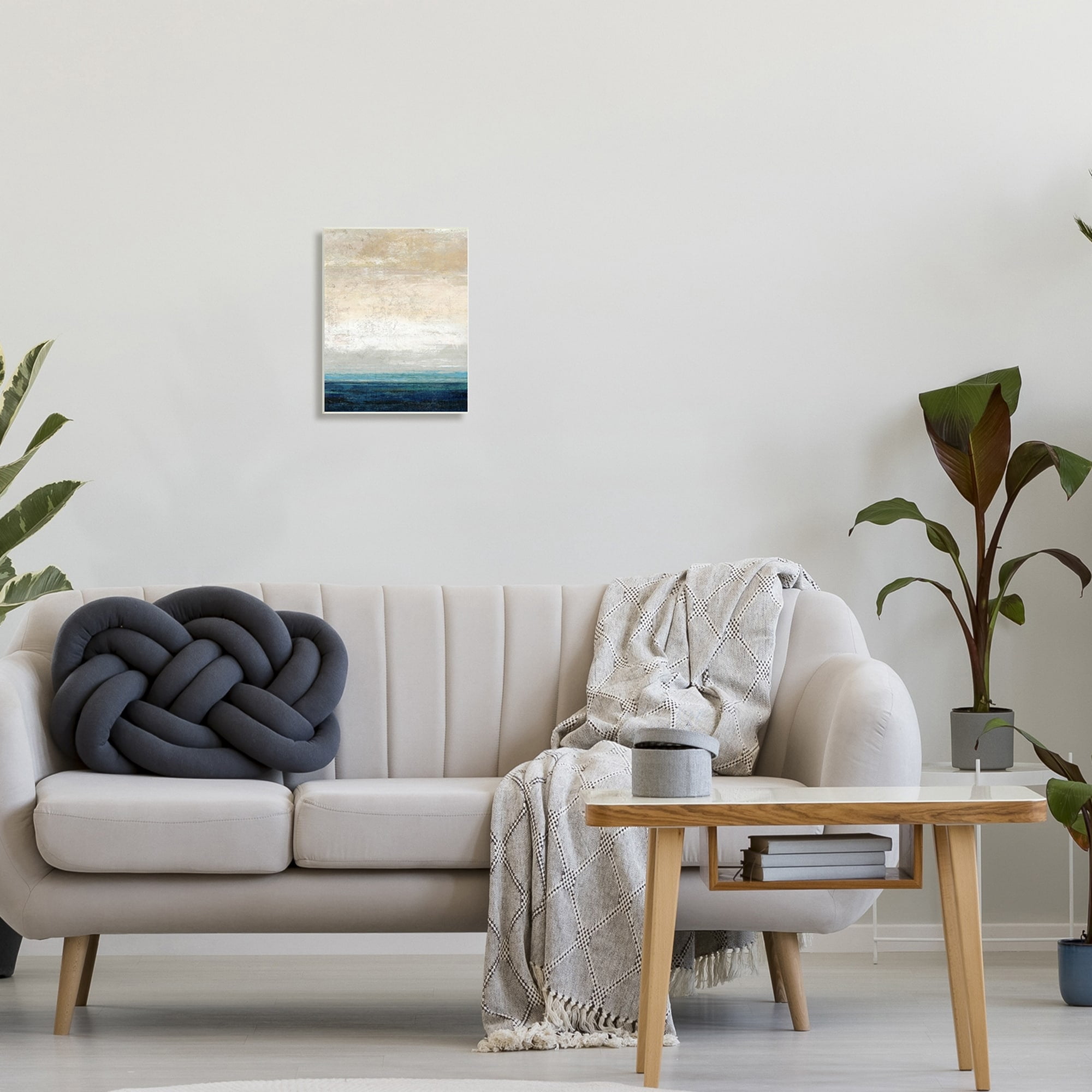 Suzanne Nicoll Flipped Sea Horizon Abstract Sand Sky Viewpoint 13" x 19" Framed Painting Art Print, by Stupell Home Décor
