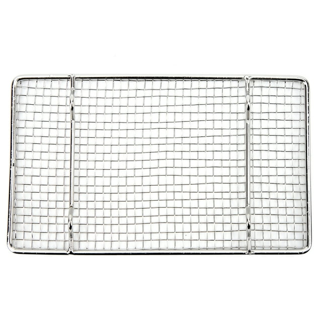 Rejilla de parrilla rectangular de acero inoxidable, apta para lavavajillas, resistente a la oxidación, para asar y hornear.