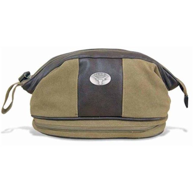 Texas Toiletry Bag Waxed Canvas, 12 x 7 x 7
