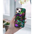 thumbnail image 5 of FINCIBO Soft Rubber Protector Cover Case for Apple iPhone 13 mini 5.4" 2021 (NOT FIT Apple iPhone 13 Pro 6.1" 2021/iPhone 13 6.1" 2021/iPhone 13 Pro Max 6.7" 2021), Purple Green Galaxy Marble, 5 of 5