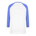 thumbnail image 4 of Hearthz 3/4 Length Sleeve Womens Tops V Neck Baseball Shirt Color Block Summer Top Women Fall Blouses for Women Dressy, 4 of 7
