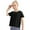 Black, variant on GYRATEDREAM Kid Girls Athletic Tops Open Tie Back Short Sleeves Workout Running Tennis Sports Shirts 5-12Years